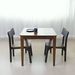 라로퍼니처 프리마 800 아카시아 원목 2인 식탁 세트 2인용 테이블, 식탁+의자2