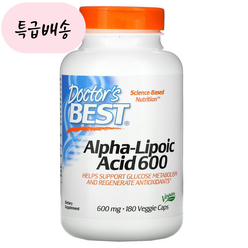 닥터스 베스트 알파리포산 600mg 180비건캡슐 Doctors Best Alpha Lipoic Acid, 1개