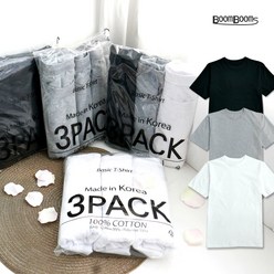 붐붐스 남녀공용 3Pack 반팔 티셔츠 세트