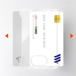 로윈 카드수납 후면부착 카드집 디자인 투명케이스 카드2장 수납가능, 투명, 1개