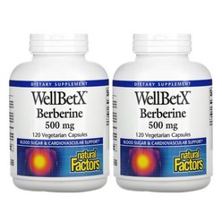 내추럴 팩터스 WellBetX 베르베린 500mg 베지 캡슐 120정 2통, 2개