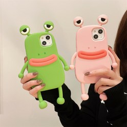 개구리 케이스 실리콘 3D 입체 아이폰14 젤리 인형 캐릭터 병맛 iphone15 풀커버 디자인
