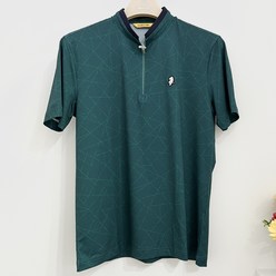 [행복한백화점][마코(골프)][마코] 패턴 포인트 반집업 반팔 티셔츠 청록 남성 MKM2TH70