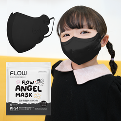 어린이 유아 KF94 새부리형 마스크 초소형 5세/8세, 블랙, 50매