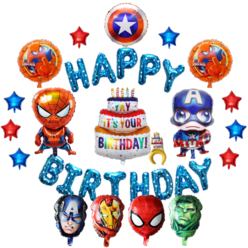 I&H 슈퍼히어로 생일파티 파티용품 풍선세트, 슈퍼히어로 세트1, 1세트