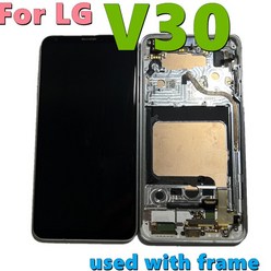 핸드폰 액정 수리 LG V30 LCD VS996 디스플레이 터치 스크린 디지타이저 어셈블리 화면 교체용 중고, 한개옵션1, 01 Used with frame
