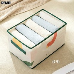 DFMEI PVC 프린팅 옷장 수납 칸막이 정리함 청바지 칸막이 수납 서랍형 의류 수납, 기하식물, 7칸36길이*25폭*20높이 cm, 1개