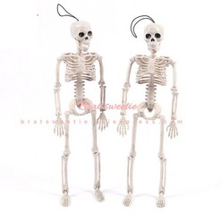 할로윈 해골 전신 2 개 40cm 움직일 수 있는 관절 인형 신부 신랑 무서운 파티 호환, 01 40cm skeleton