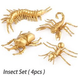 글로벌혜성 PVC 황금 동물 피규어 모델 세트 곤충 파충류 도마뱀 전갈 개미 지네 교육 장난감 선물, [03] C, 03 C