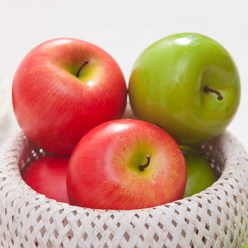 REAL 모조과일 모형 가짜 과일 채소, 사과 중 (2PCS) 레드