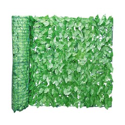 인공 잎 정원 울타리 스크리닝 롤 UV 페이드 보호 개인 정보 보호 인공 울타리 벽 조경 비 울타리 패널 0.5x3m, 0.5x1m 녹색 딜