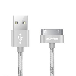 SUPTEC-아이폰 호환 4S 4 3GS 아이패드 호환 1 2 3 아이팟 나노 itouch 충전기용 30 핀 USB 케이블 고속 충, 05 Colorful Silver_02 100 cm, [02] 100 cm, 1개