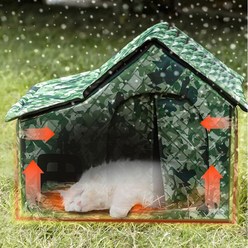 써밋에어 업그레이드형 고양이 하우스 겨울 숨숨집 급식소 보온 방수 실외 야외 펫하우스