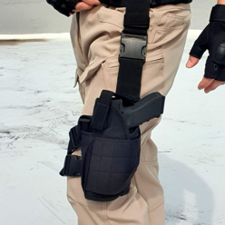 레그 권총집 홀스터 핸드건 케이스 가방 허벅지 서바이벌 밀리터리 가스건 에어소프트건, 블랙, 1개
