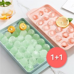 [1+1] 예쁜 아이스트레이 얼음틀, 스카이 볼 (33구), 핑크 보석 (18구)