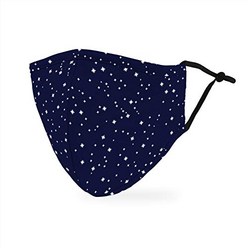 Weddingstar 3-Ply Adult Washable Cloth Face Mask Reusable and Adjustable with Filter Pocket - Starry, 1, Zodiac Stars