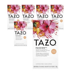 타조 패션티 히비스커스 허브 티 티백 20개입 6팩 TAZO Passion Herbal Tea Bags, 1세트