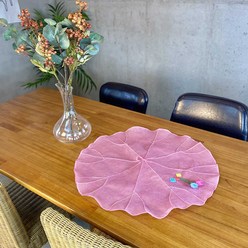하마공방 고급 조각 모시 전통 꽃방울 연잎 밥상보, 1개