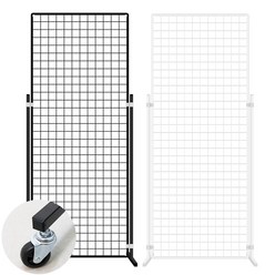 이동식 메쉬망 진열대 (망-다리-바퀴세트)-600x1500mm, 화이트