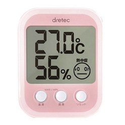 드레텍 O-251 디지털 온습도계(화이트)(핑크), O-251PK2(핑크), 1개