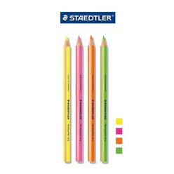 스테들러 형광색연필 텍스트서퍼 4개입 컬러별, 형광색연필 텍스트서퍼(옐로우+오렌지+핑크+그린)