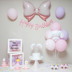 연지마켓 시나모롤 산리오 생일풍선 파티세트, 핑크실속세트
