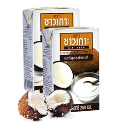[태국] CHAOKOH 코코넛 크림 250ml X4 / COCONUT CREAM 글루텐프리 대체우유 푸팟퐁커리 커피 차오코, 4개