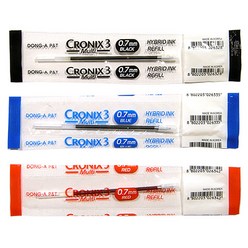 동아연필 CRONIX3 크로닉스3 멀티펜 0.7mm 리필심/Refill, BLUE