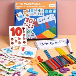 몬테소리 홈스쿨 나무 소재 수학 장난감 유아 수학 장난감 숫자 스틱 더하기 빼기 수학 학습 장난감, 숫자놀이