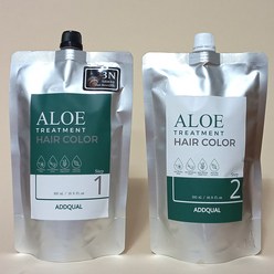 대용량 미용실 알로에염색약 1제:500ml+2제:500ml 새치 흰머리 뿌리염색, 5N(자연갈색), 1개