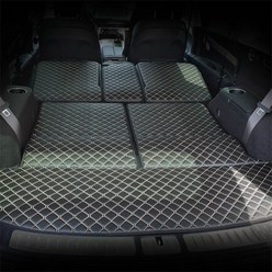 제네시스 GV80 신형퀼팅 4D 자동차 트렁크매트/바닥매트 + 2열등받이 풀세트, 블랙+골드, 5인승 일체형