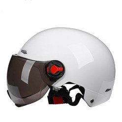 여름 오토바이 바이크 반모 헬멧 4XL 빅사이즈 대형 하이바 여성 남성, 화이트 블랙 안면 가리개, 1개