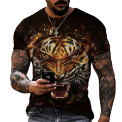 특이한 반팔 티 3D 티셔츠 빅사이즈 6XL 야수 호랑이 슬림핏 2022 단체복 뉴타임즈 Y532N023