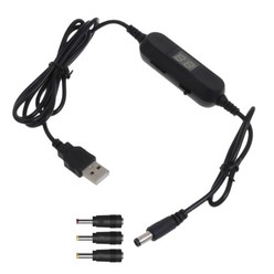 USB 5V ~ DC 12V 컨버터 스텝 업 전압 변환기 케이블 USB는 3 개의 커넥터 어댑터가있는 5.5x2.1mm 배럴 커넥터로, 02 3 adapters