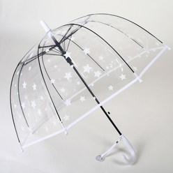 어린이 돔형 투명 스타 우산
