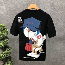 남자 여름 티셔츠 일본 만화 반팔 상의 코튼
