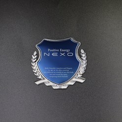 [카르멘] 현대 넥쏘 엑센트 에쿠스 맥스크루즈 베뉴 엠블럼 파츠 미러 필러 스티커 패드 몰딩 튜닝 용품, 블루 1개