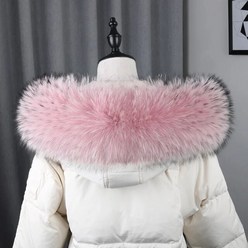 여성하프코트 스카프세트 정장코트 100 파카 코트용 진짜 모피 칼라 겨울 럭셔리 따뜻한 천
