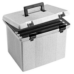 Pendaflex 휴대용 파일 상자 11"H x 14"W x 11 1/8"D 화강암(41747) Pendaflex Portable File Box 11"H x 14" W x, 1개