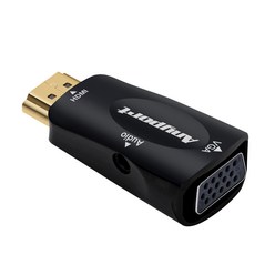 Anyport HDMI to VGA(RGB)+오디오 젠더/AP-HVGA/3.5mm 스테레오/Full-HD 1080P 지원/HDMI 영산신호를 VGA(RGB) 모니터/TV 등에 연결