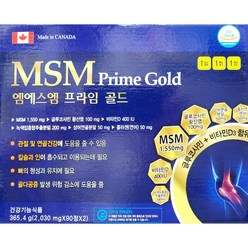 엠에스엠 프라임골드 6개월분 MSM 글루코사민 vit D 녹색입홍합 상어연골 연어콜라겐 함유, 1개, 180정