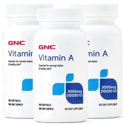 GNC 비타민A 10000IU(3000mcg) 180정 x 3 (총3개), 3개