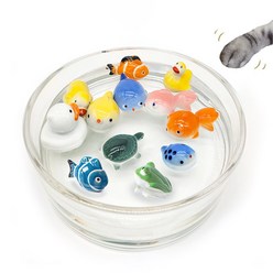 둥둥도자기 도자기모형 고양이 물그릇 장난감 물에 뜨는 물고기 오리 금붕어 고래 복어 니모 거북이, 둥둥도자기 (9번) 니모야/오렌지