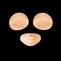 3D 눈실리콘 말랑말랑 눈1쌍 입술 반영구연습 눈썹고무판 두터운 엠보눈썹 눈썹디자인고무판 자연눈썹 수지눈썹연습 아이라인고무판 헤어스트록 자연결눈썹 바니연구소, 1개, 눈1쌍(왼쪽+오른쪽)