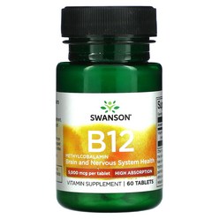 Swanson 스완슨 B12 5000mcg 60정 비타민 메틸코발라민, 1개, 60개