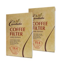 칸타타 커피여과지 5~10인용(40매) X 2개(총80매) 커피페이퍼 필터 핸드드립용품, 상세페이지 참조
