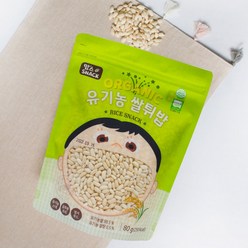 맘스스낵 유기농 팝짱 뻥튀기 아이과자 쌀 떡뻥 아이간식 아기촉감놀이, 유기농 쌀튀밥80g, 80g, 1개