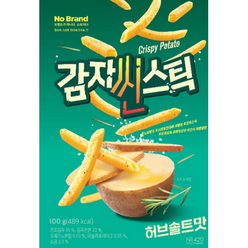 노브랜드 감자씬스틱 허브솔트맛 맥주 안주 사무실 간식 (마이쮸 증정), 100g, 2개