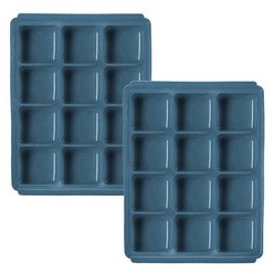 티지엠 실리콘 멀티 큐브 이유식 보관 용기 냉동보관 12구 2p + 뚜껑 2p 네이비 2개