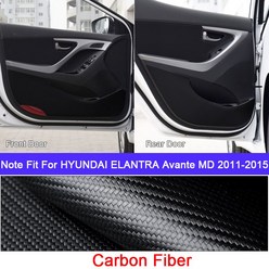 현대 Elantra Avante MD AD CN7 SONATA YF LF 2011-2025 자동차 도어 안티 킥 패드 PU 가죽 보호 필름 스티커에 대 한 4PCS, 보여진 바와 같이, 엘란트라 11-15의 경우